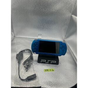 Blue psp 3000 w/charger adapter& new battery